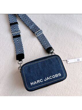 Marc Jacobs Denim Bold Flash Camera Crossbody Bag Blue OS